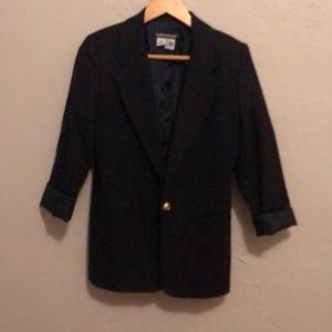 Vintage Savannah 100% wool black blazer size 6